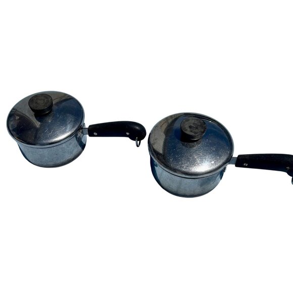 Vintage Revere Ware 1801 Copper Clad  Saucepan #2363973 Patent Process Set of 2 - Picture 2 of 9